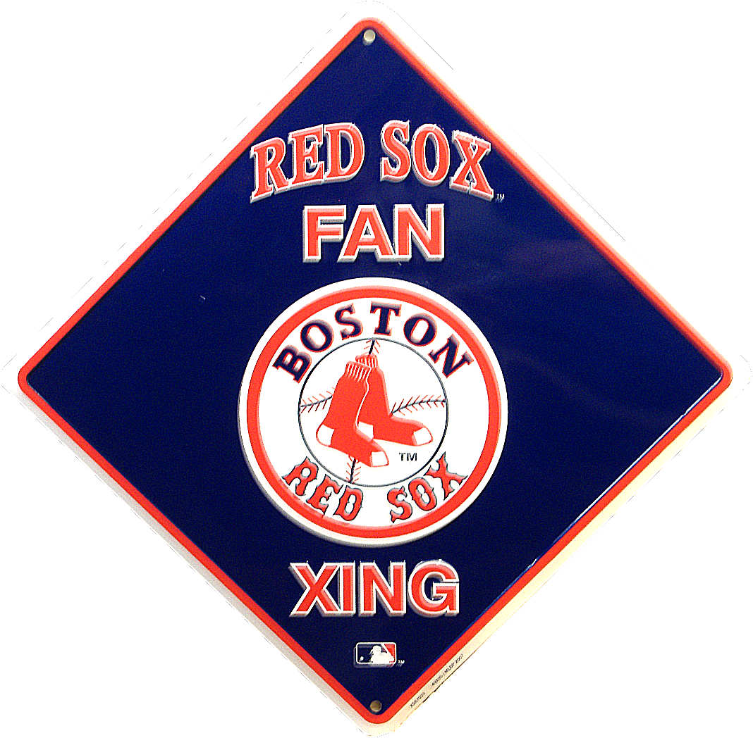 Boston Red Sox Baseball Fan Crossing Sign Diamond