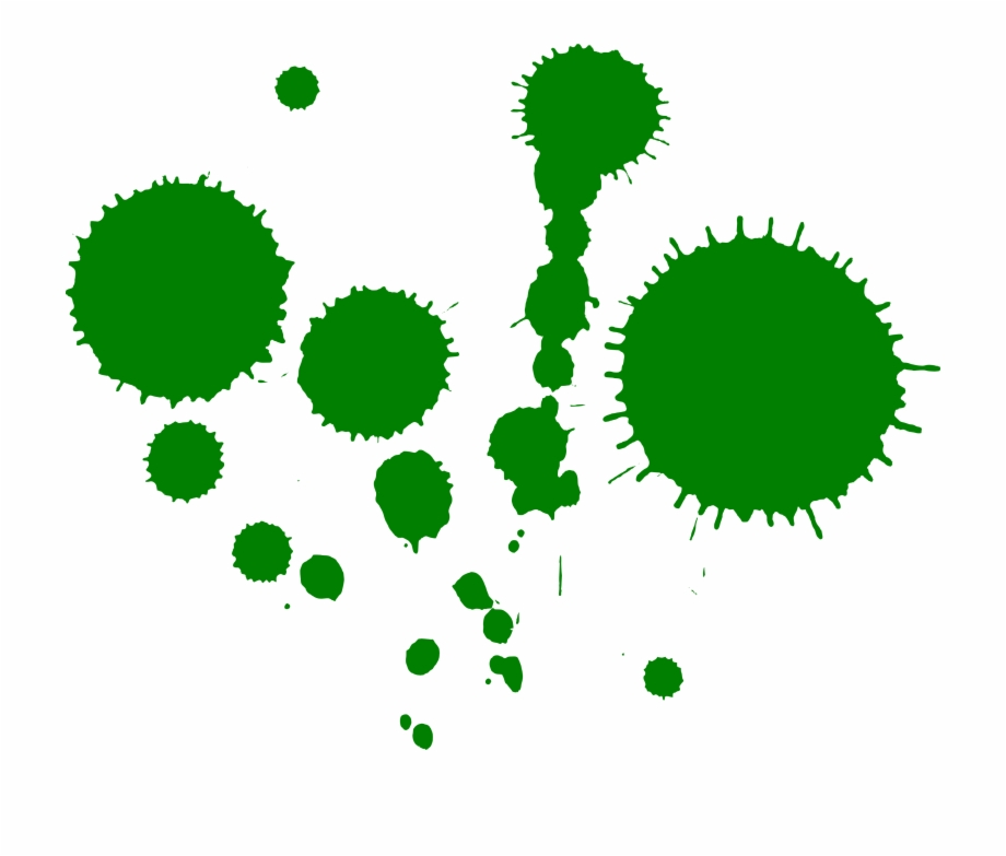 10 Green Paint Splatters Spray Paint Splotch Transparent