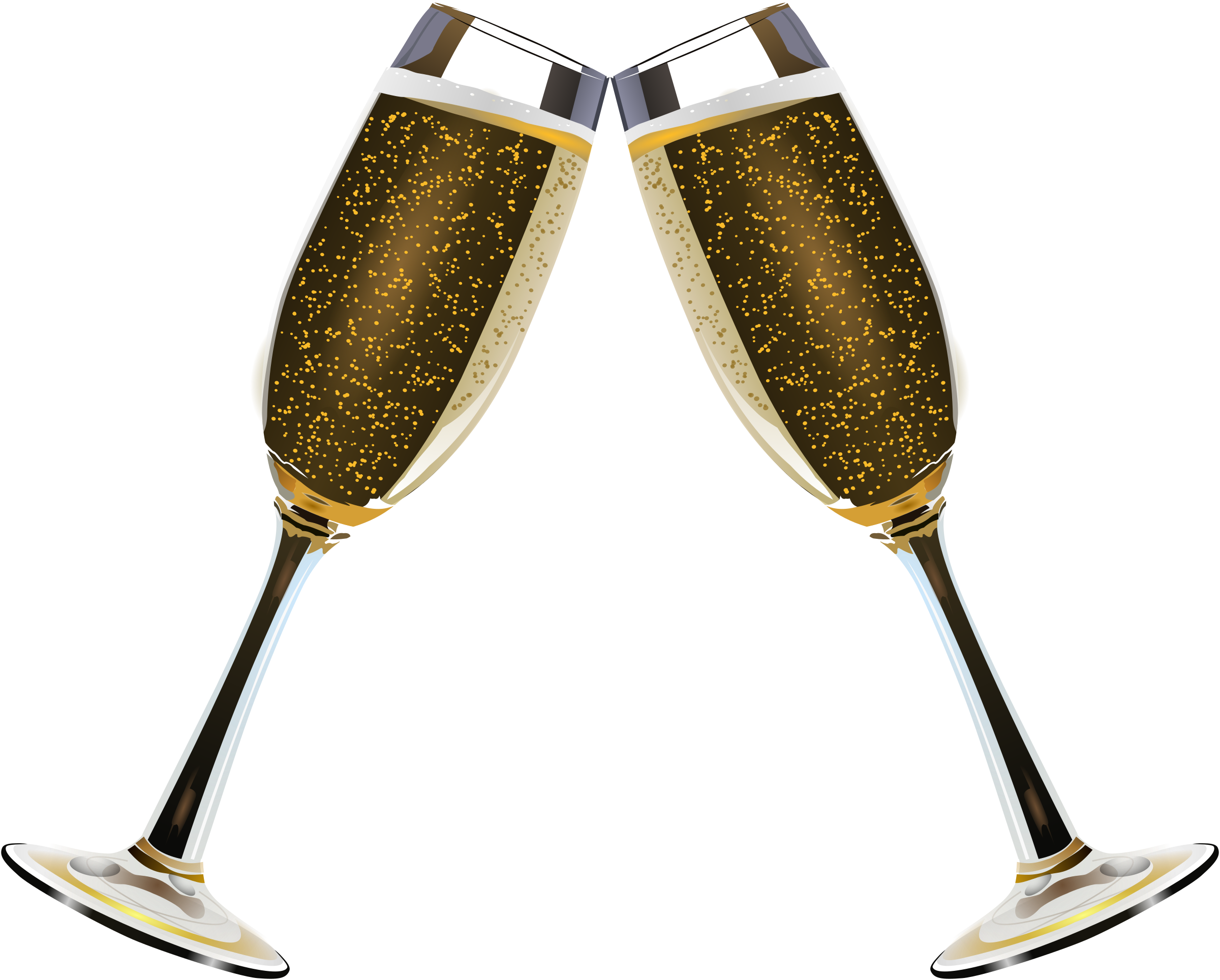 Holidays Gold Wine Glass Png