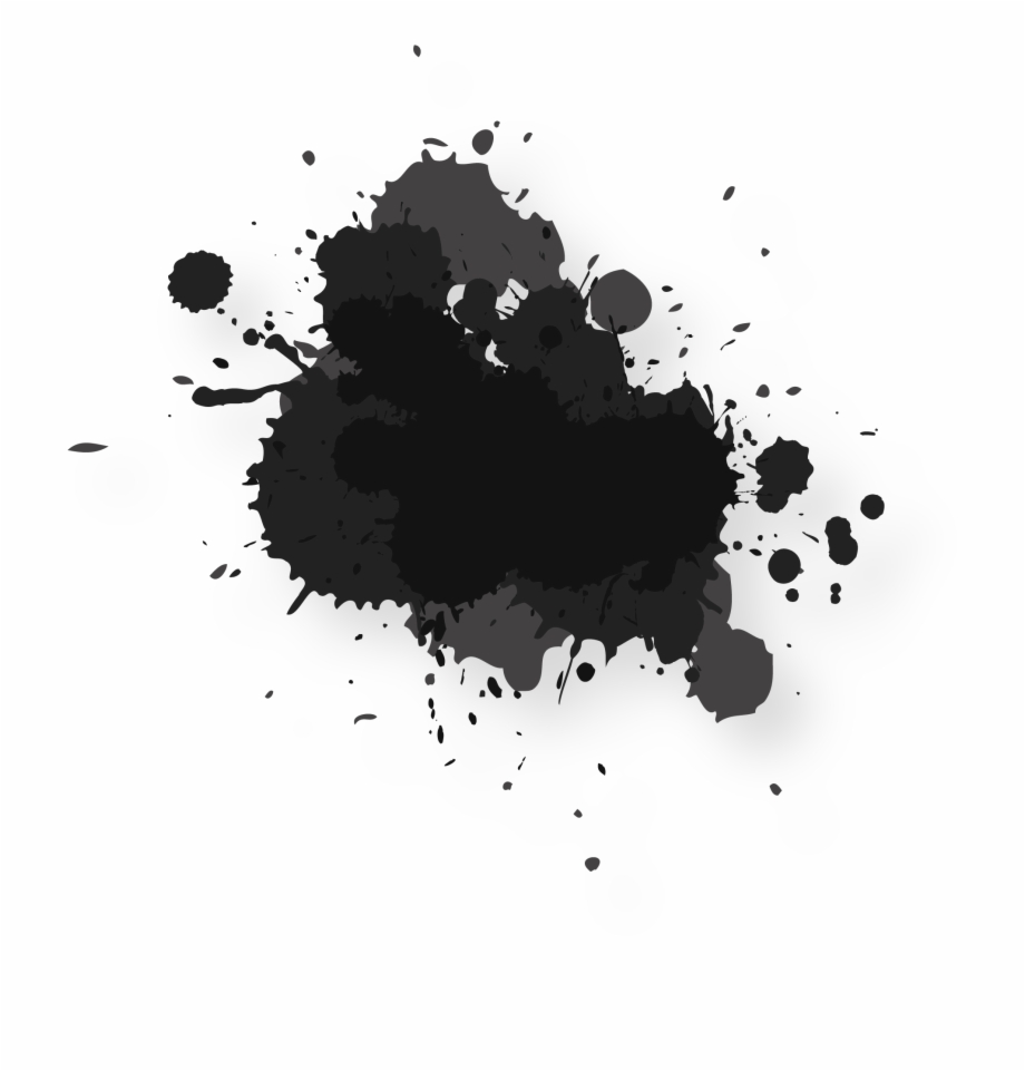Watercolor Painting Ink Abstract Splash Black Water Color