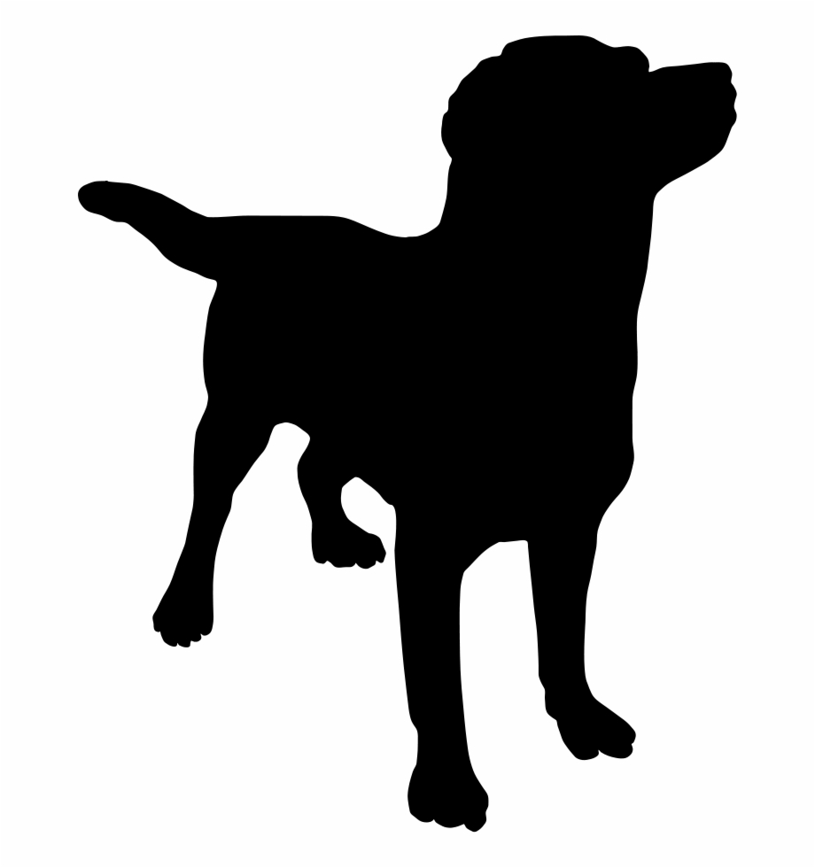 dog silhouette sitting no background

