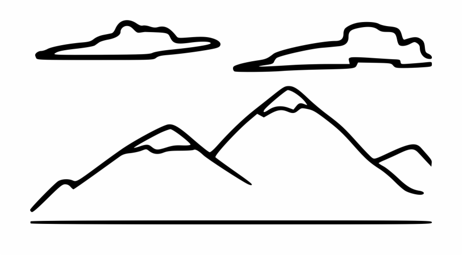 mountain clipart black and white png
