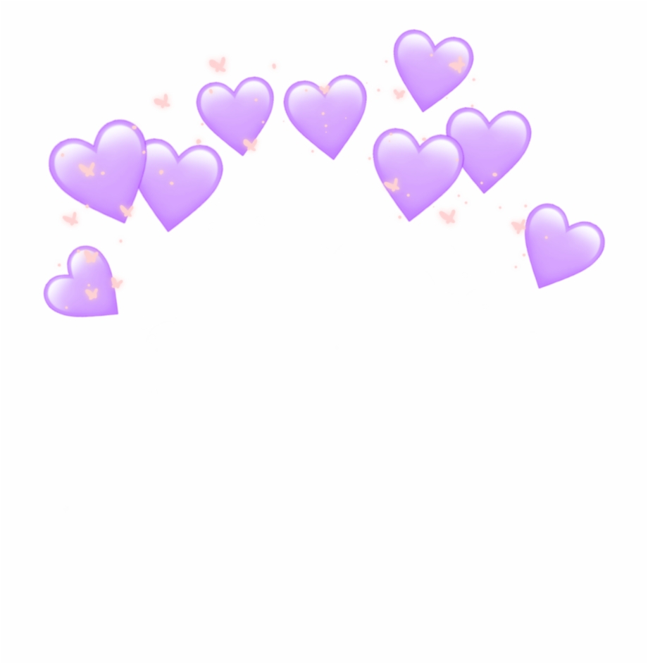 Heart Hearts Crown Emoji Tumblr Purple Heart Crown