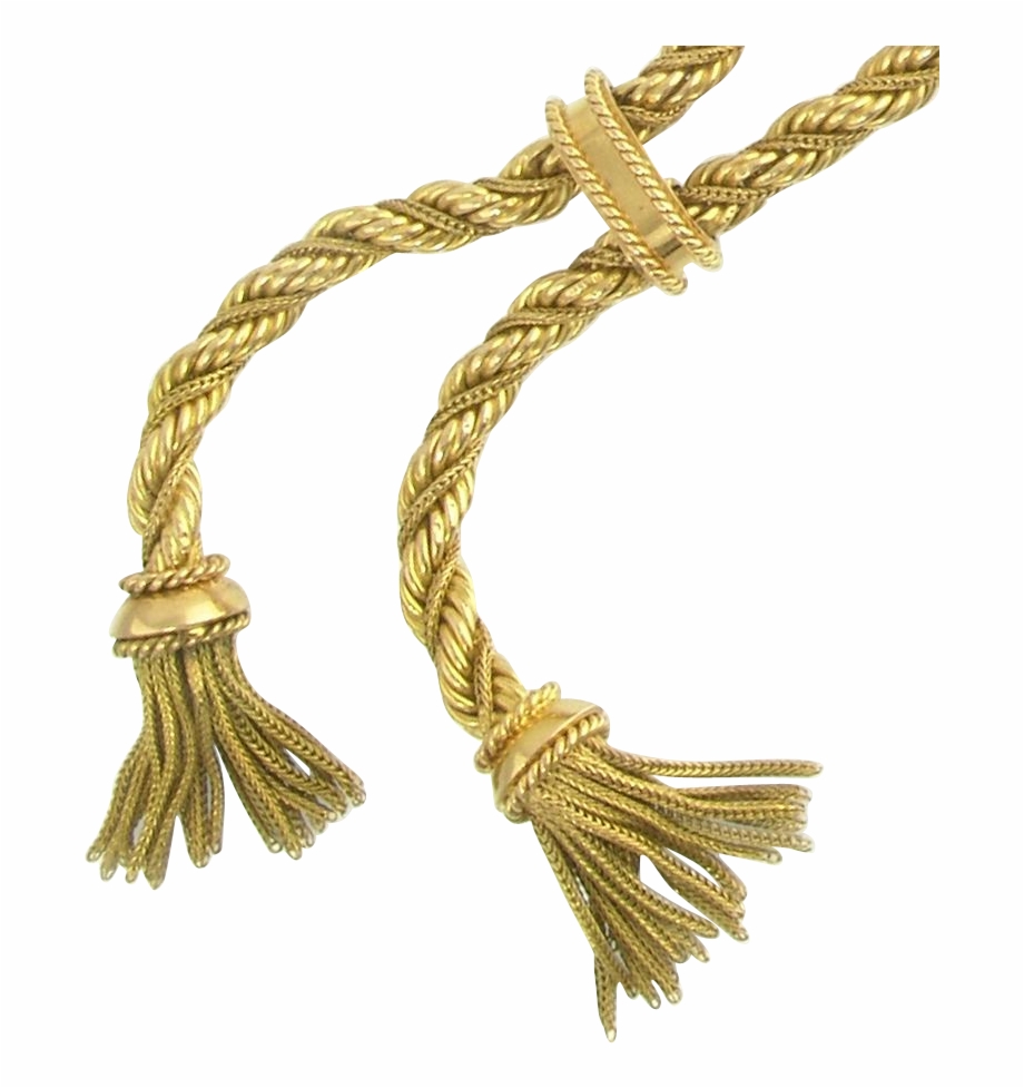 Vintage French 18K Gold Twisted Rope Chain Double