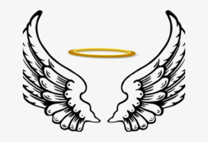 cartoon angel wings and halo
