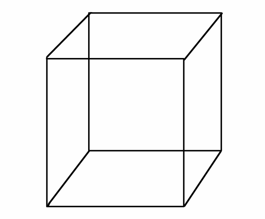 Cube Square Shape Drawing Line Art