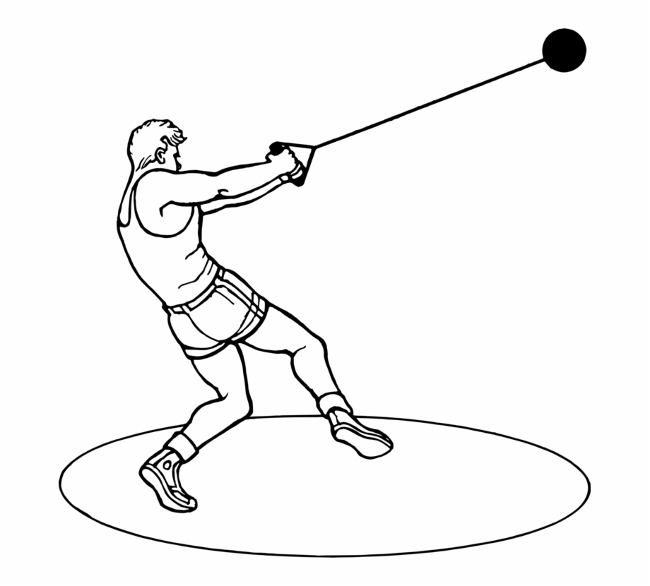 Hammer Throw Track Field Sports Athlete Drawing Hammer