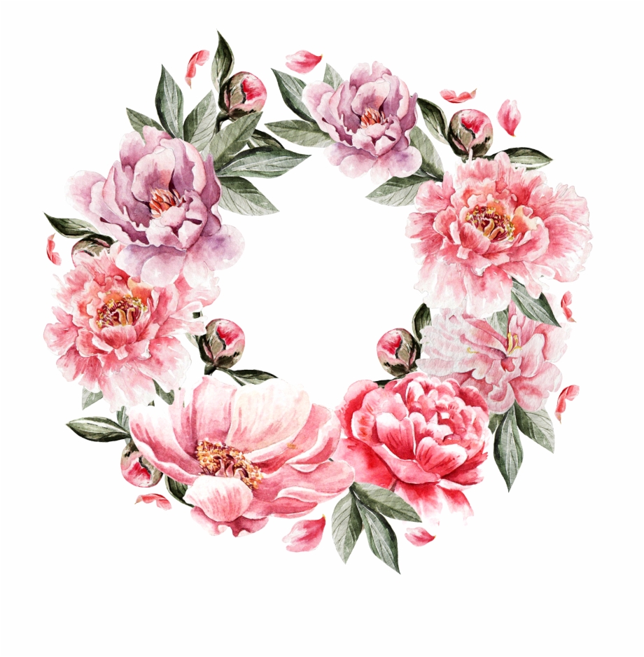 Collection Of Free Peony Vector Flower Garland Download