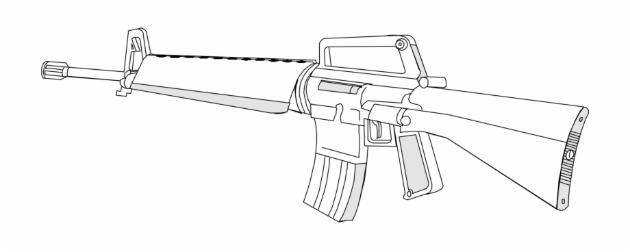 Gun Barrel M16 Rifle Weapon M16 Black And