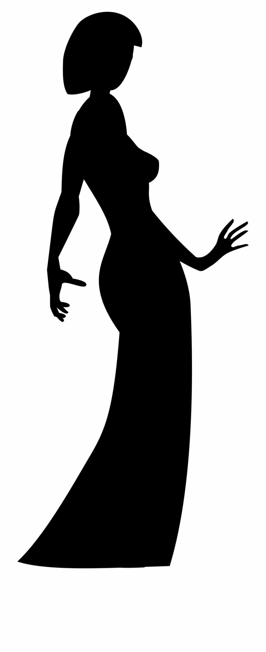 woman long dress silhouette png
