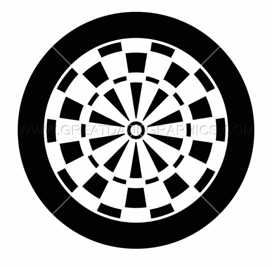 Darts Clipart Large Black And White Dart Board