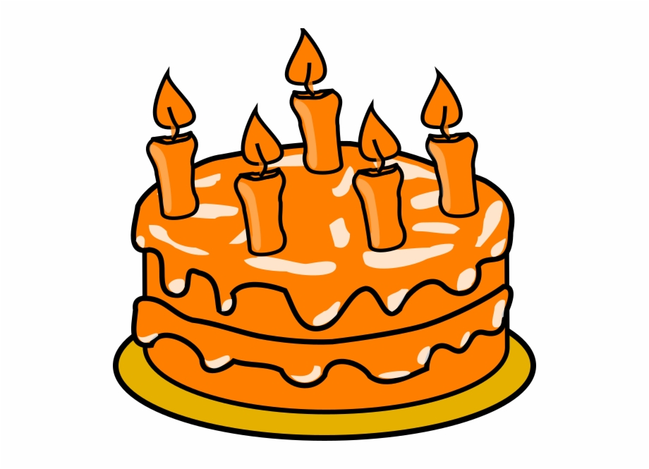 Birthday Cake Clipart Orange Cake Black And White
