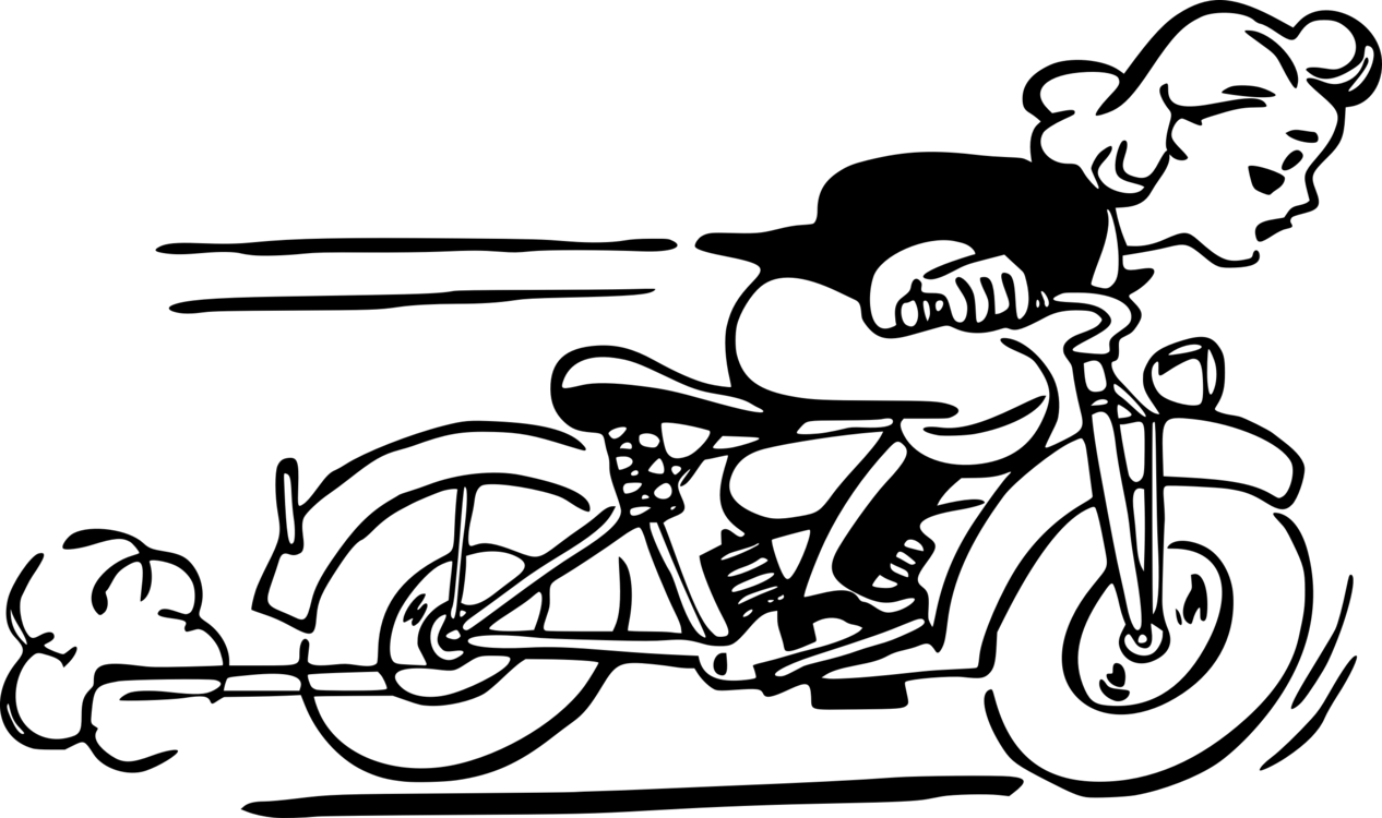 Motorcycle Harley Davidson Bicycle Woman Driving Fast Clipart