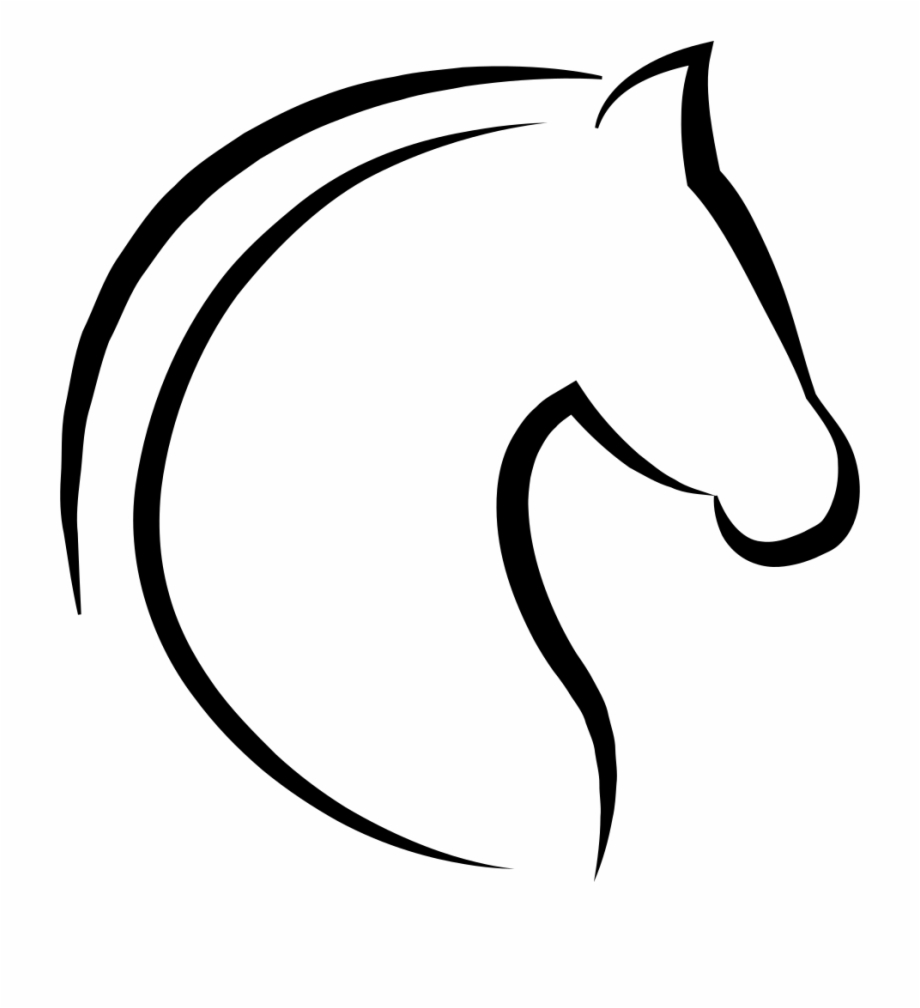transparent background silhouette outline horse clipart
