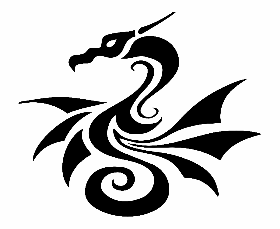 Stencil Dragon Tribal