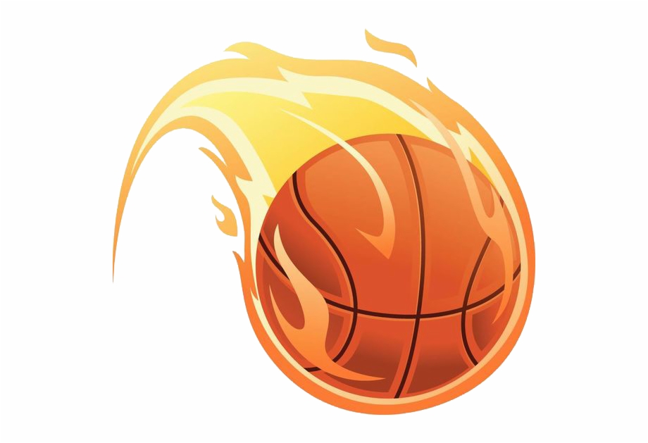 basketball on fire vector
