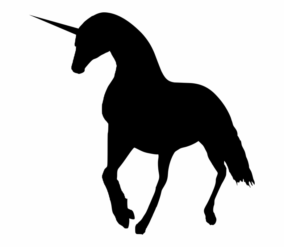 Silhouette Unicorn Horse Running Wiled Unicorn
