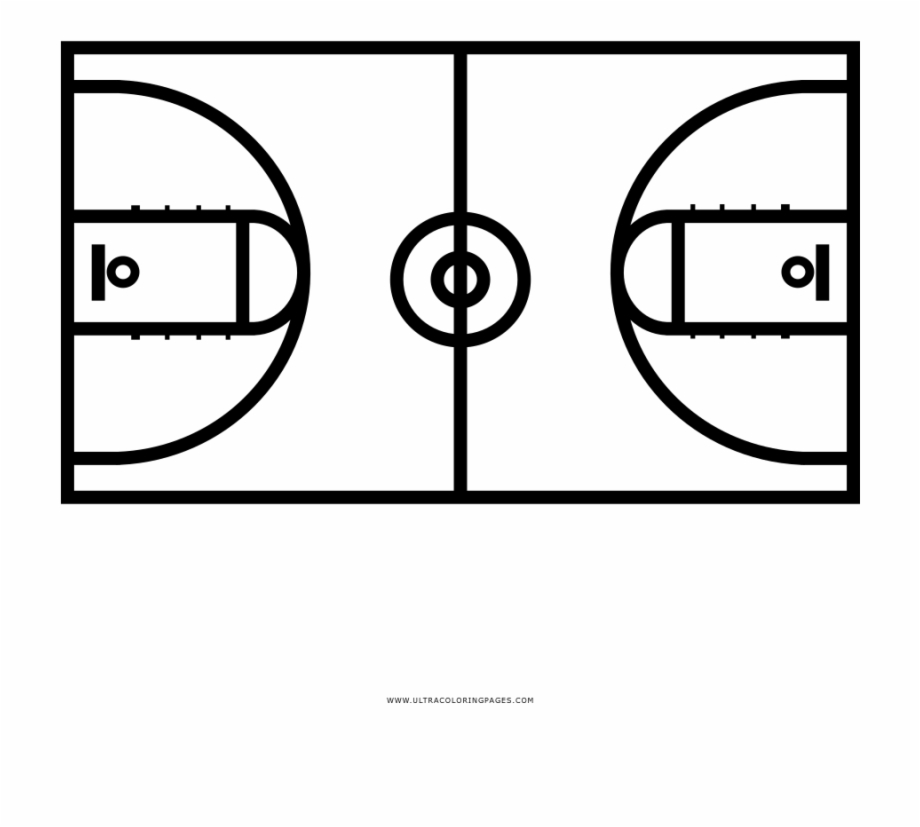 Basketball Court Outline Png / Basketball svg, basketball outline, half
