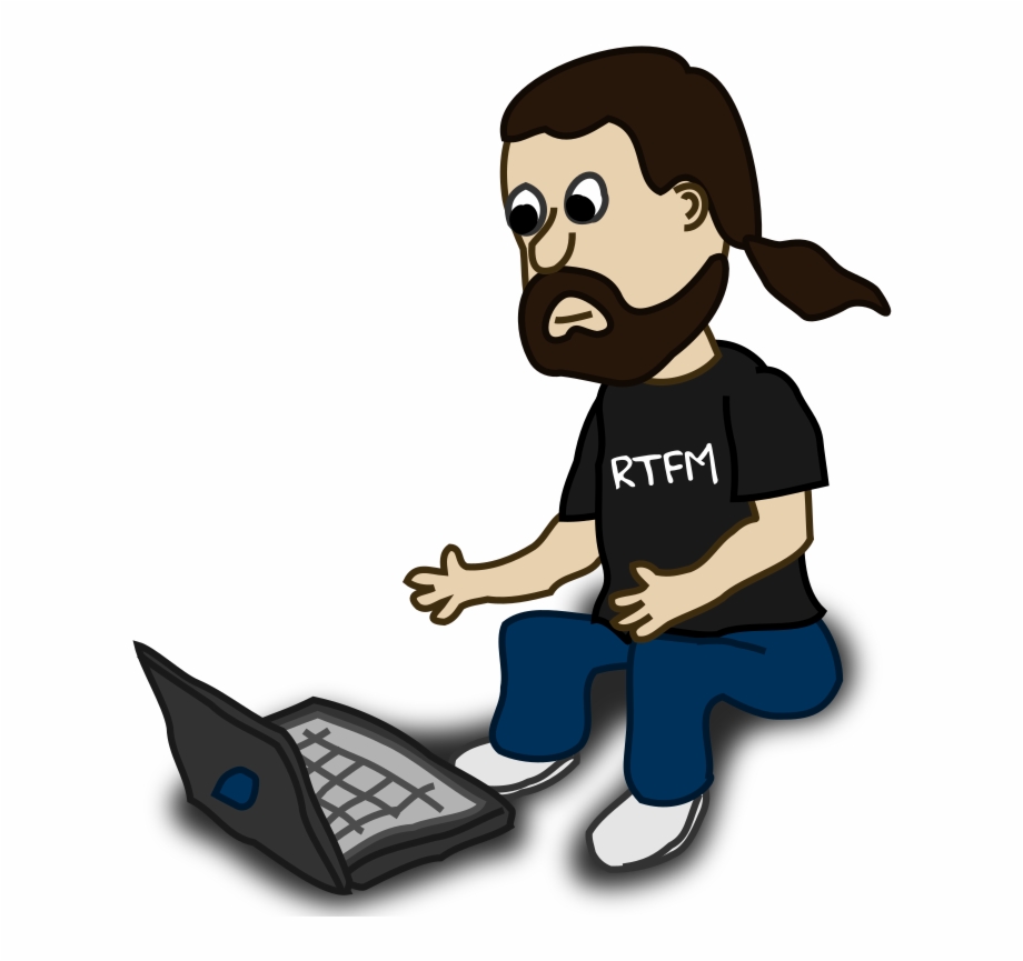 Person At Computer Cartoon Man With Laptop Clipart