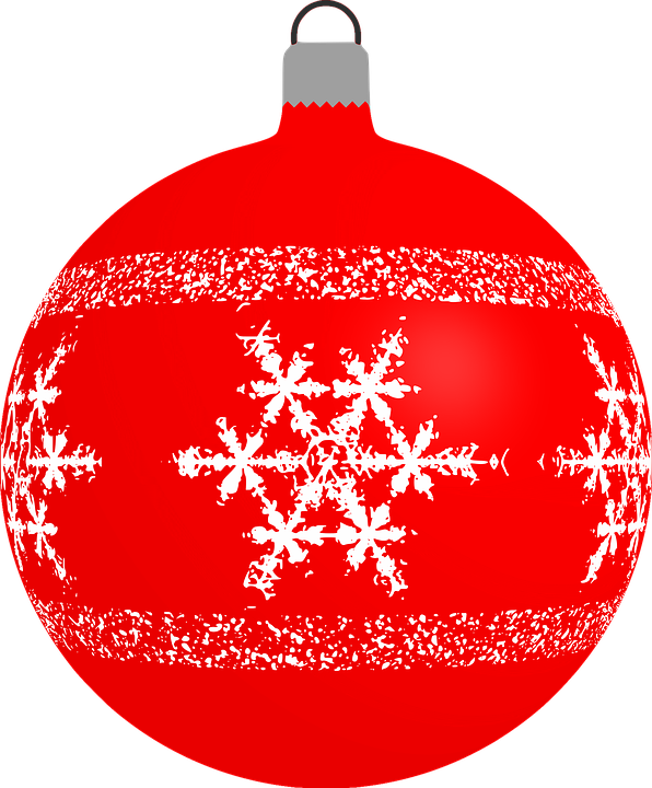 Red Snowflake Cliparts Christmas Bauble Clipart Vector