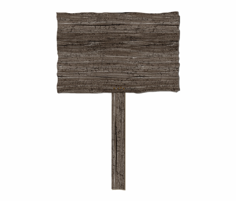 wooden sign on post
