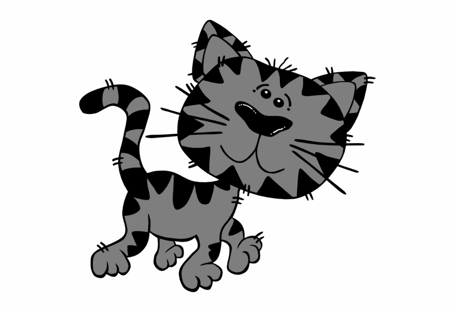 Kitty Clipart Black And White.