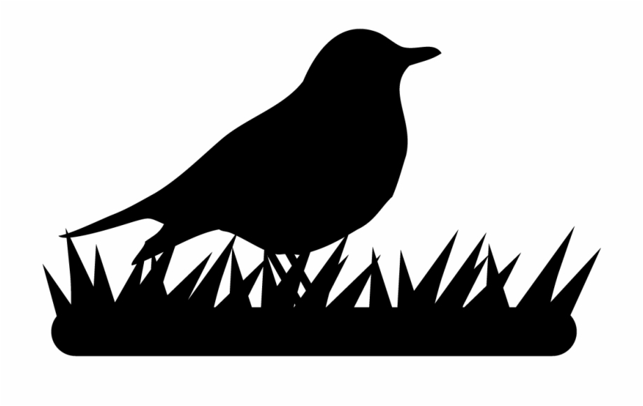 American Robin Bird Logo Black And White