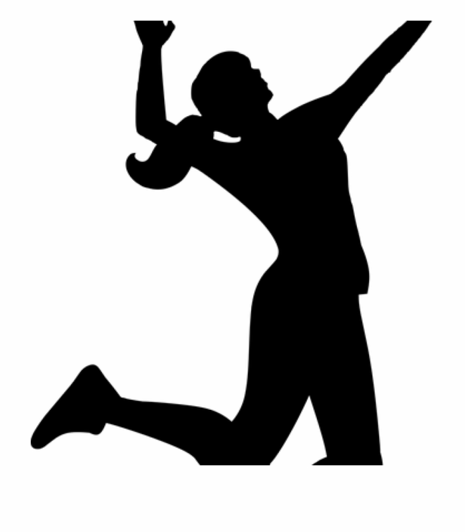 silhouette of volleyball player
