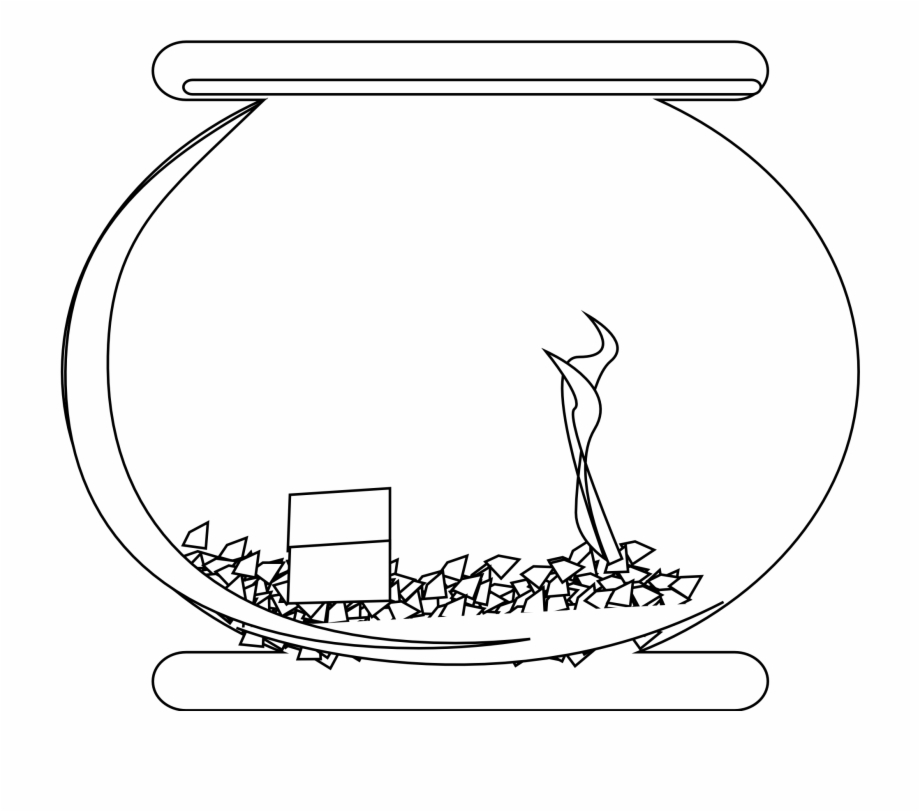 Empty Fish Tank Png Black And White Fishbowl