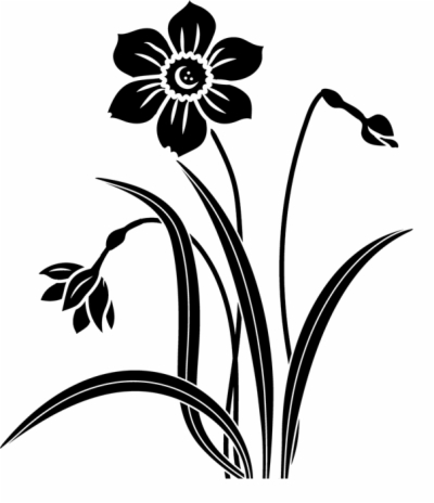 flower vector black and white

