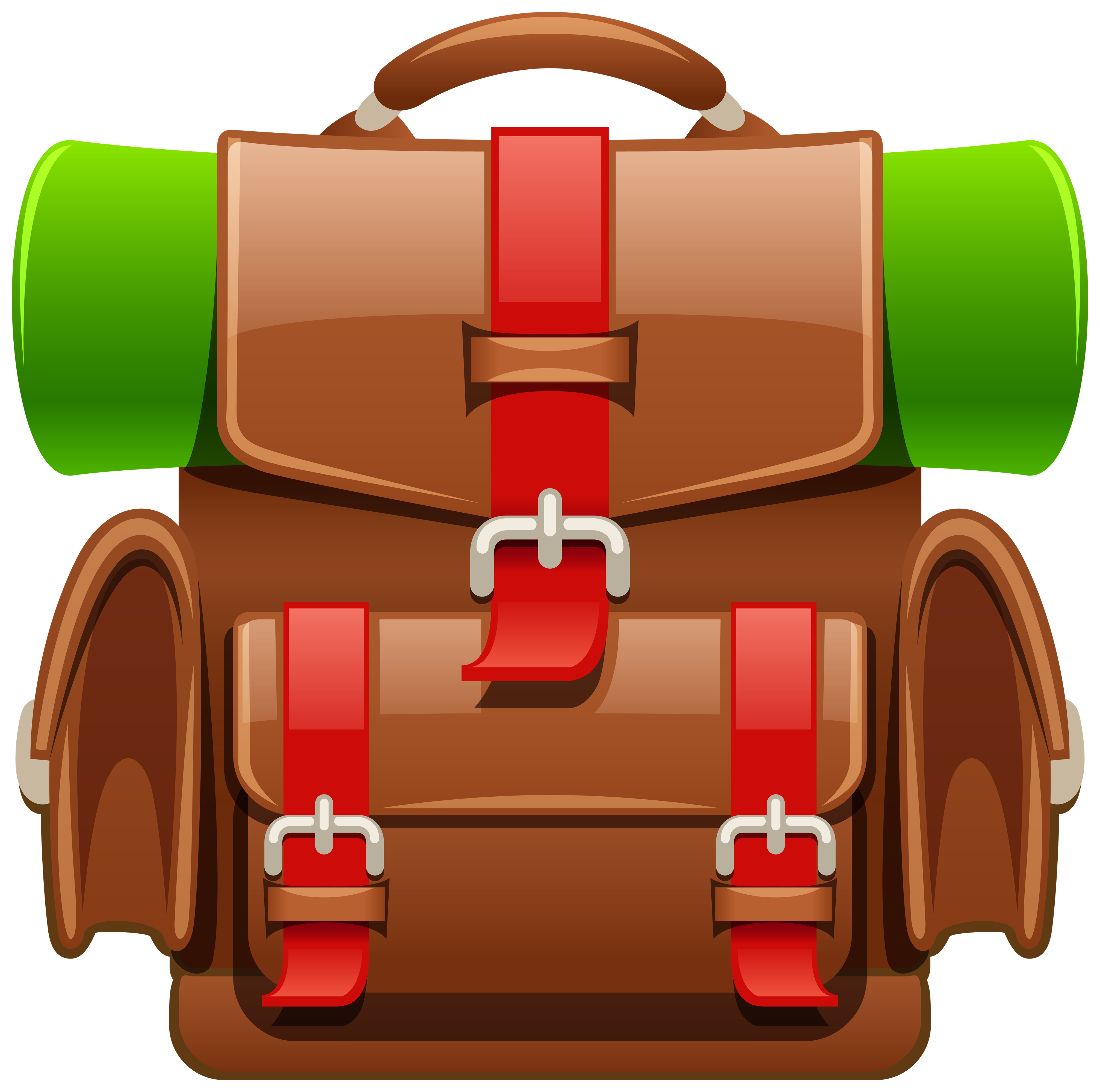 Brown tourist backpack clipart image