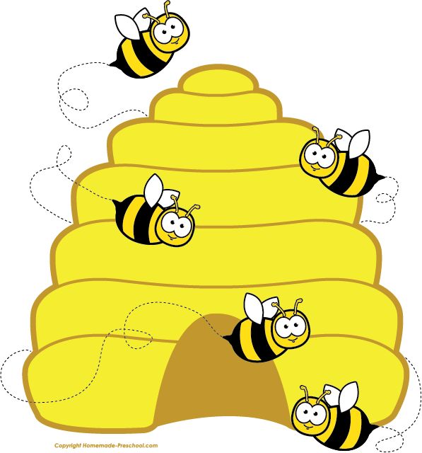 bee and beehive clipart free