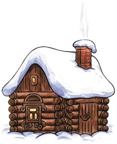 Winter cabin clipart