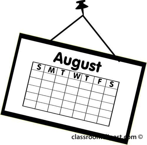 Calendar calendar august outline classroom clipart clipartbold