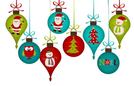 Christmas decorations clip art for by tracyanndigitalart