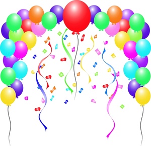 Party balloons and confetti free clipart images 2