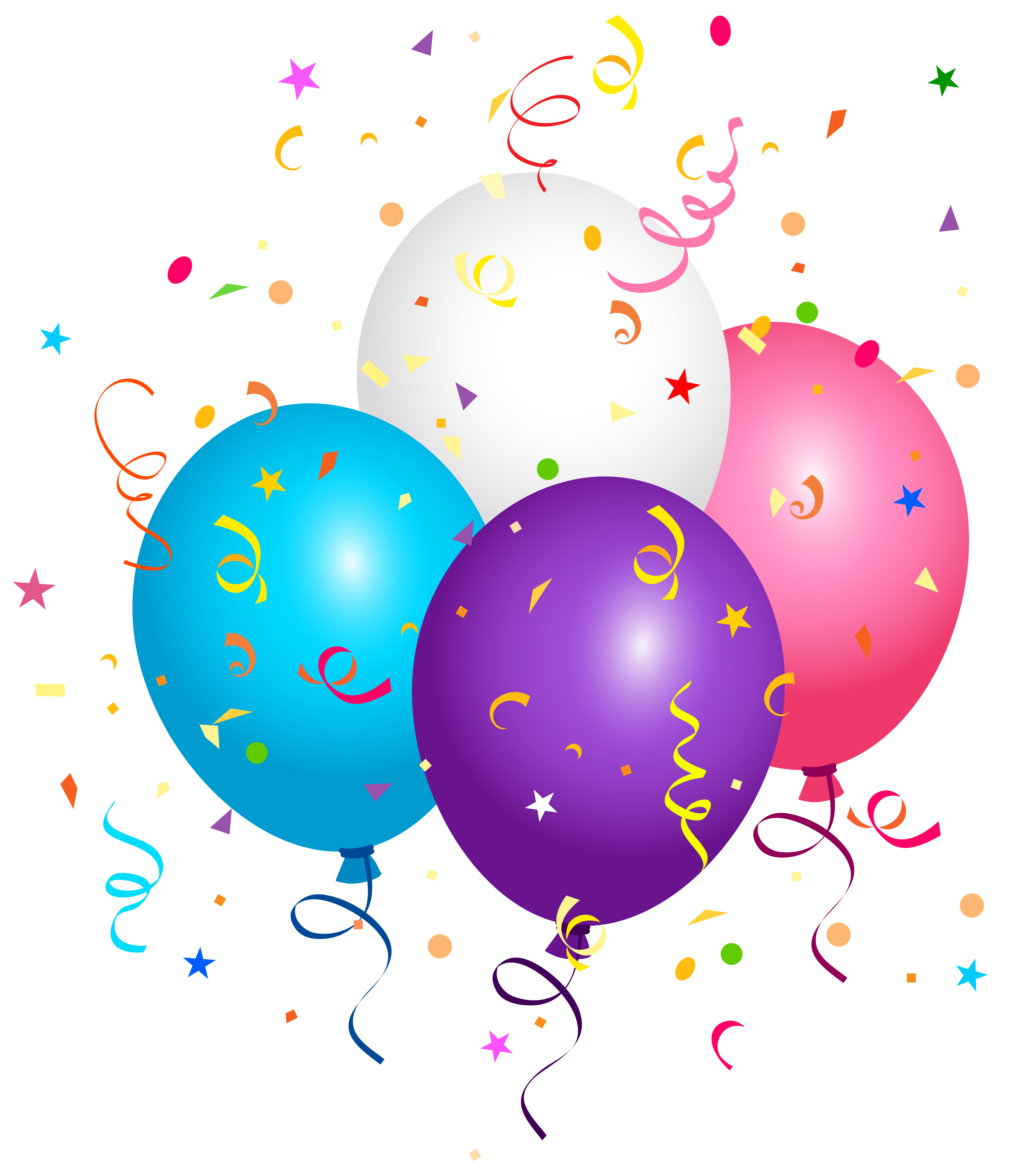 Balloons and confetti clipart image
