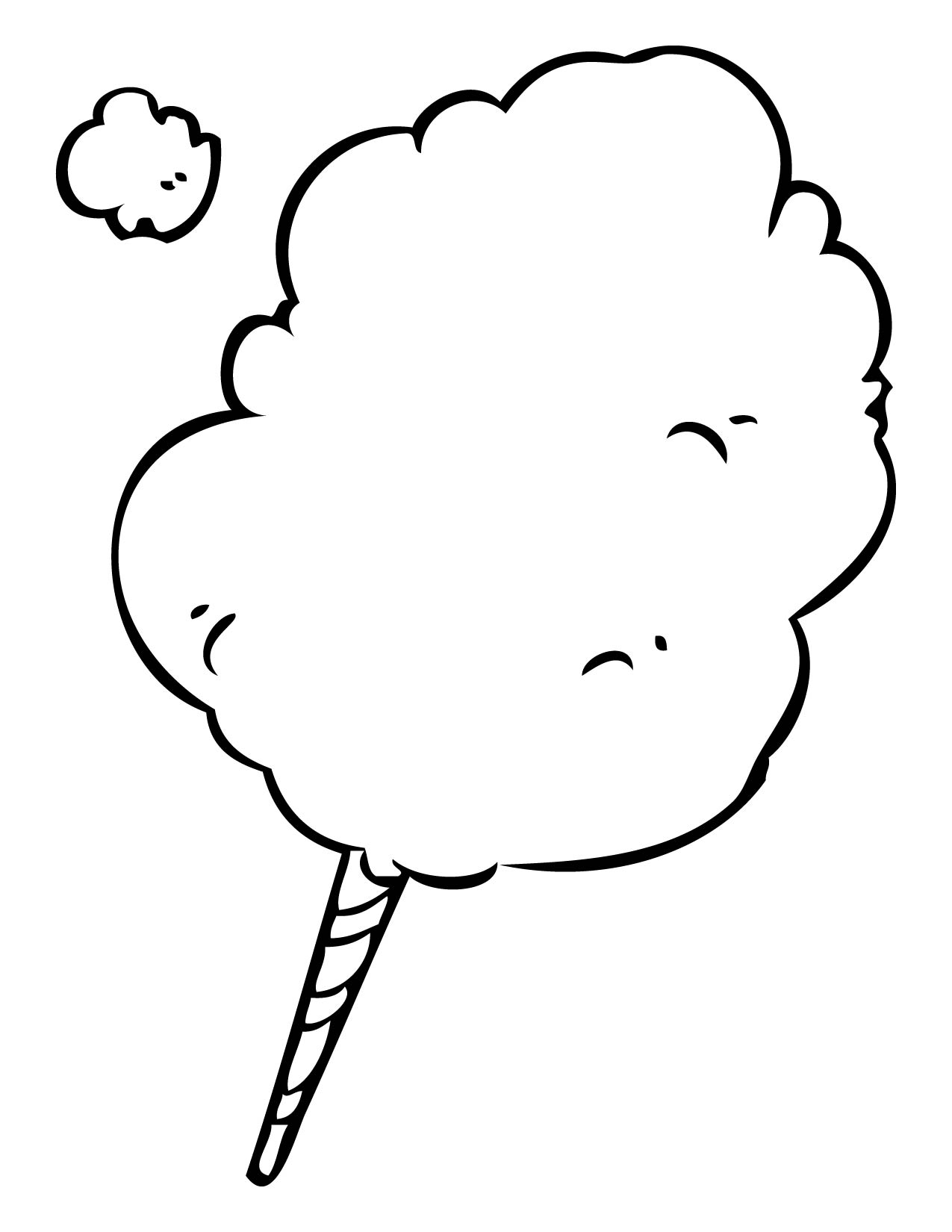Cotton candy clipart black and white free