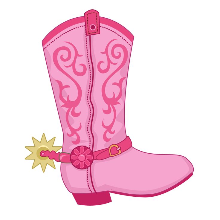 Cowgirl pink boots boots and on clip art