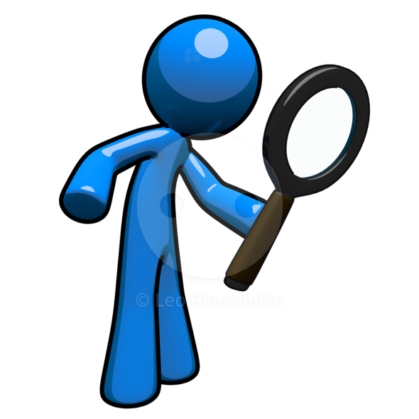 Detective with magnifying glass clipart 2