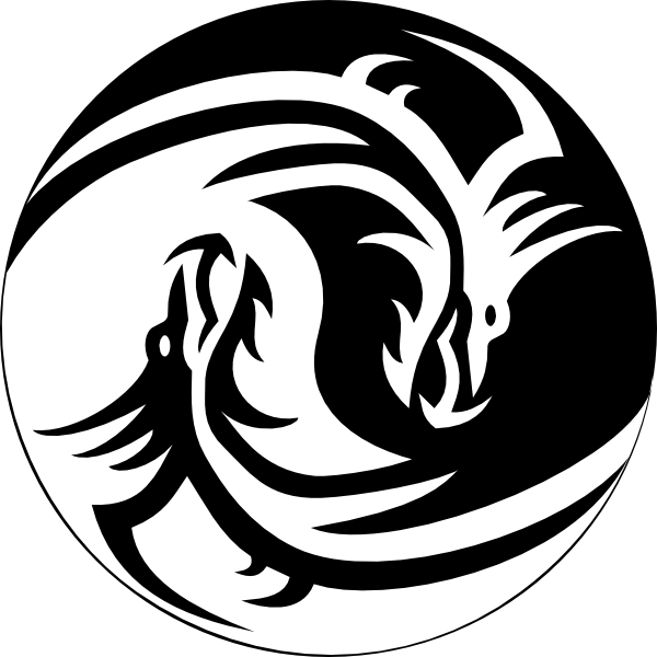 Dragon clipart dragon yin yang large clip art vector