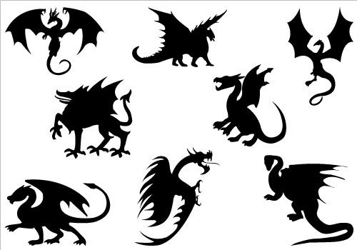 Dragon silhouette clip art