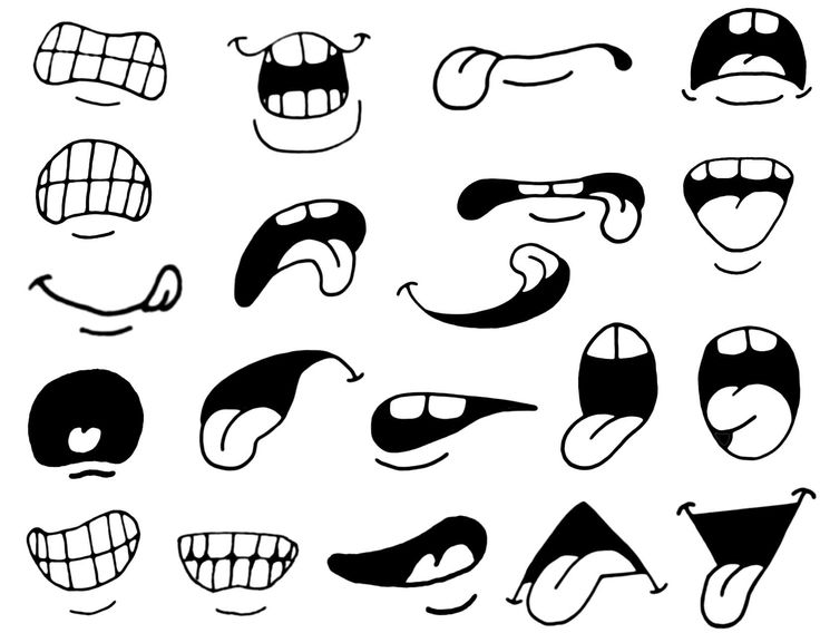 Cartoon eyes and mouth clipart