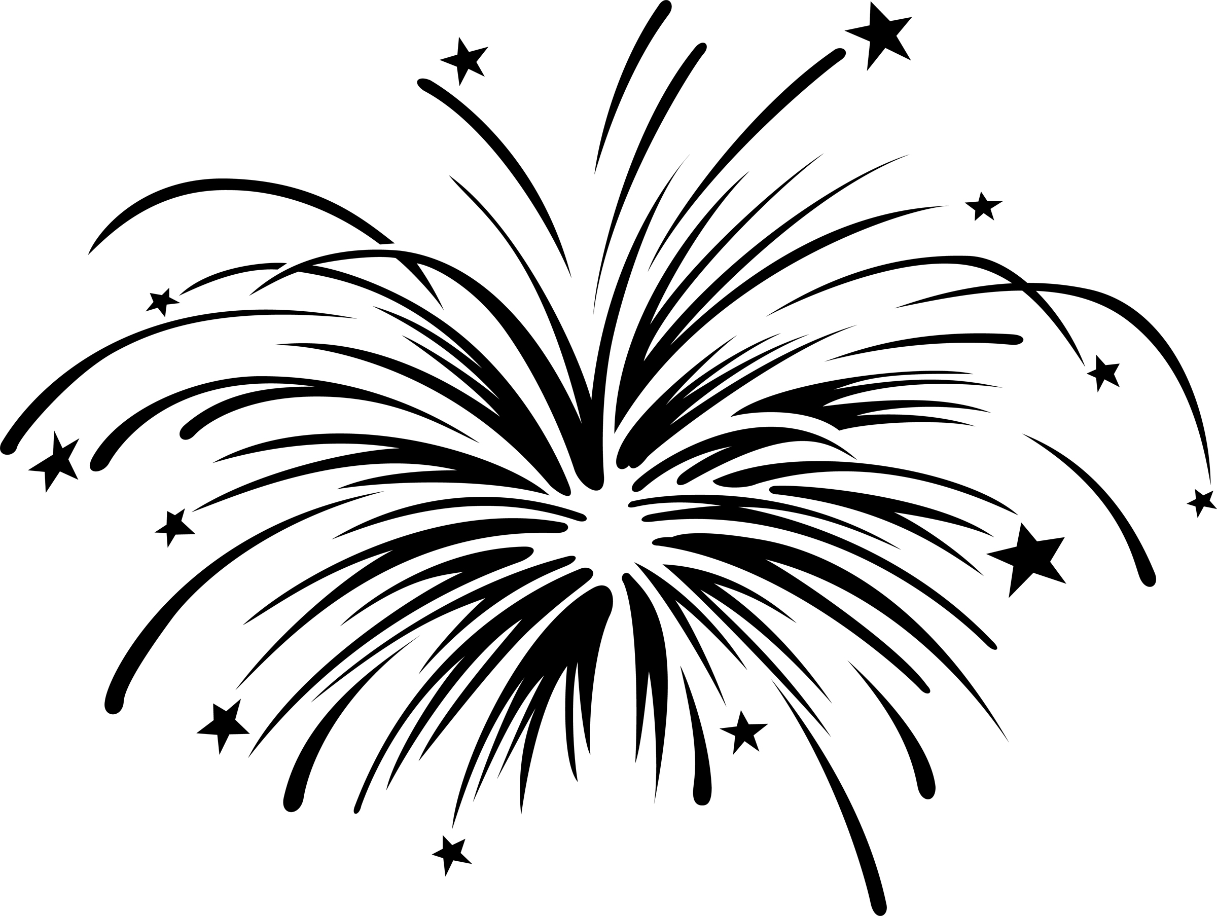 Fireworks clipart black and white free