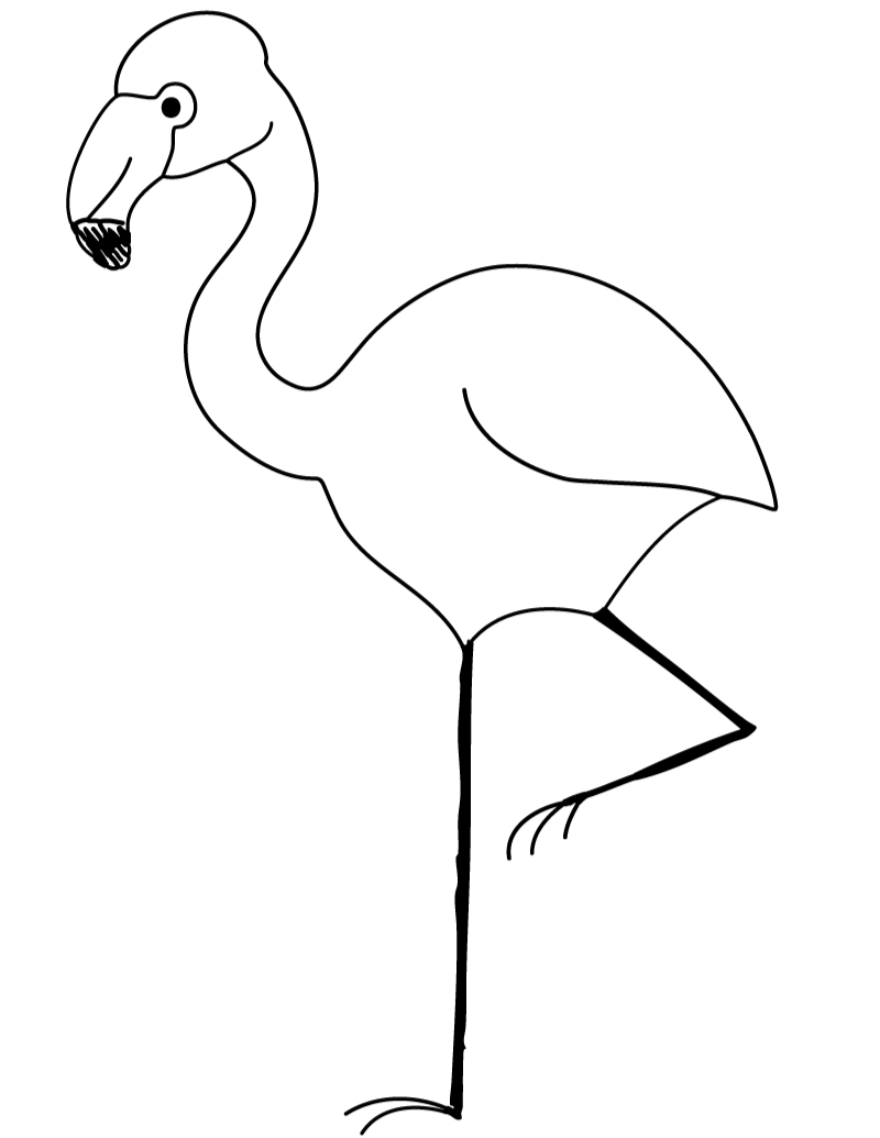 Flamingo clip art black and white free clipart