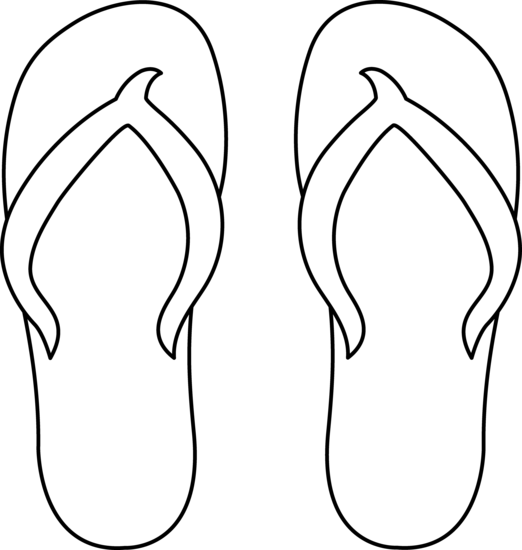 white and black flip flops