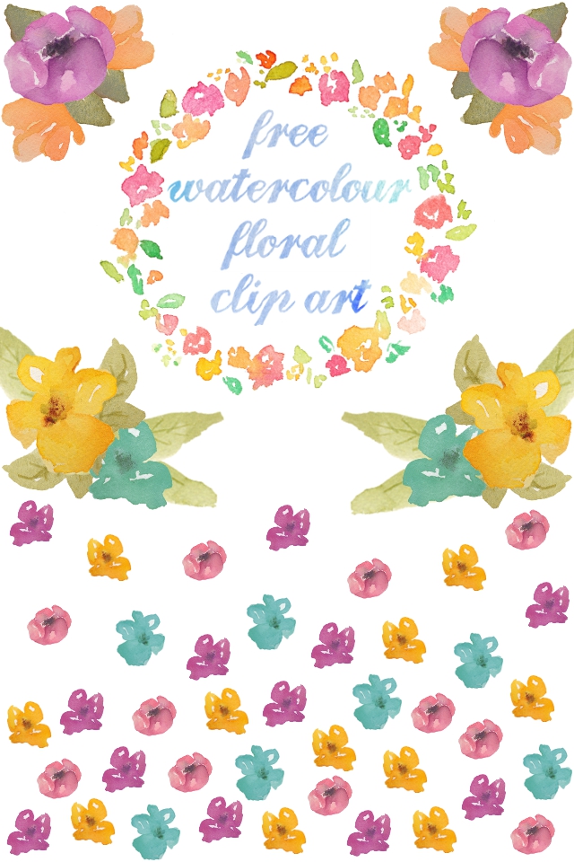 More free watercolour floral clip art gathering beauty