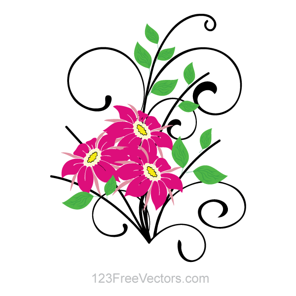 Floral flower bouquet vector clip art freevectors