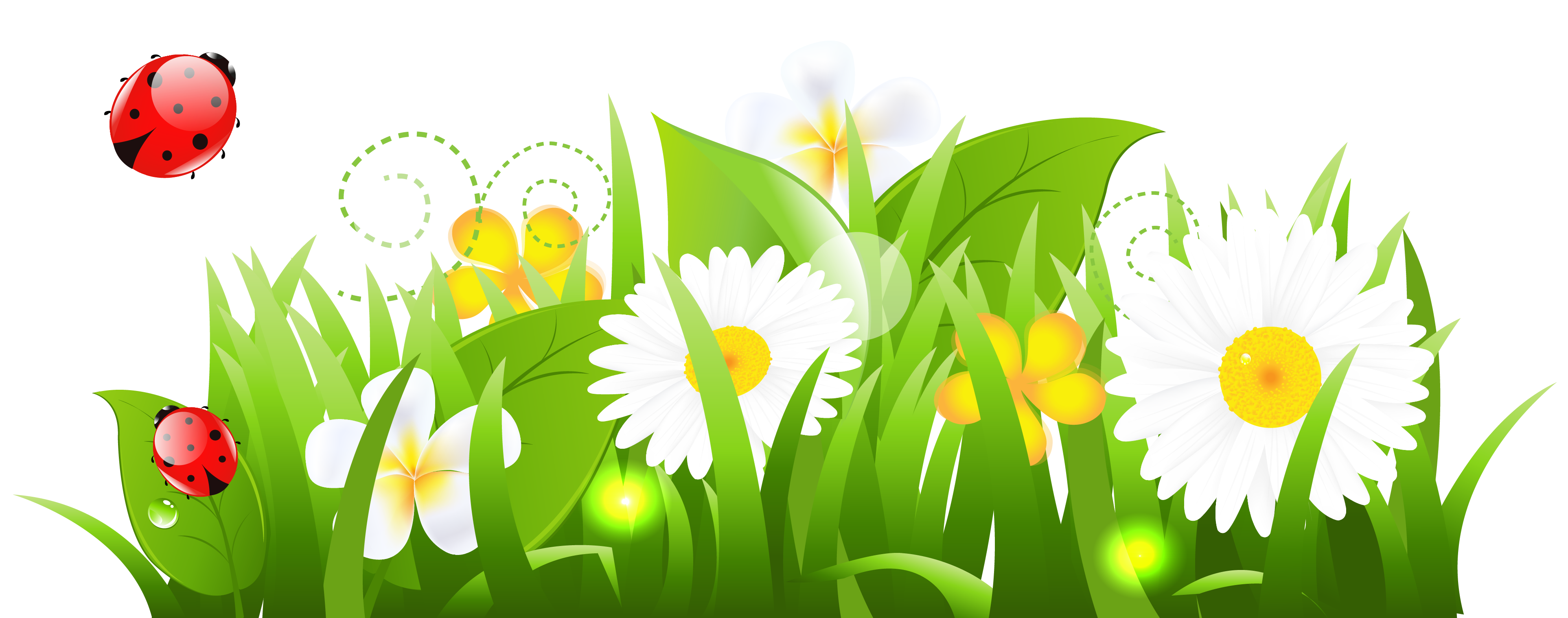 Grass and flowers clipart