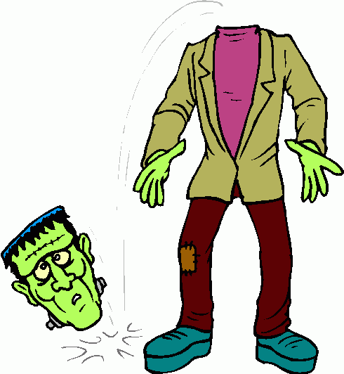 Frankenstein losing head clipart